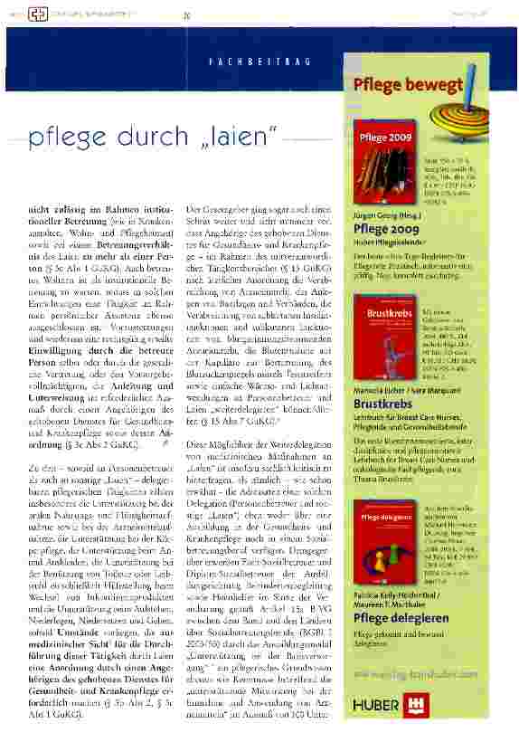 Vorschauseite 3: neuregelung der berufsrechtlichen rahmenbedingungen für die pflege - eine bestandaufnahme nach der suks-novelle 2008