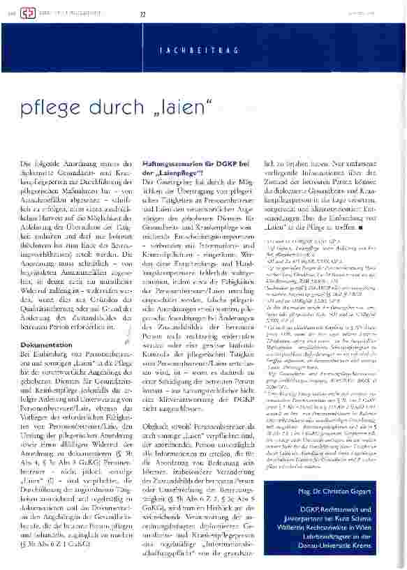 Vorschauseite 5: neuregelung der berufsrechtlichen rahmenbedingungen für die pflege - eine bestandaufnahme nach der suks-novelle 2008