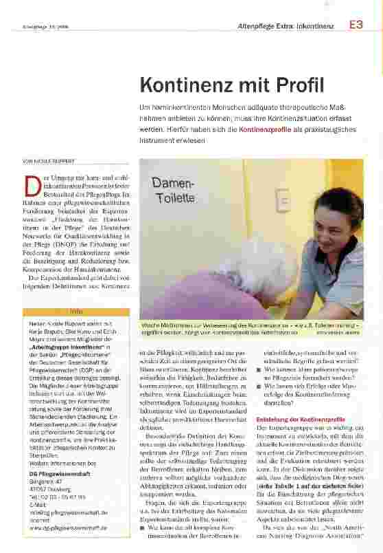 Vorschauseite 1: Kontinenz mit Profil