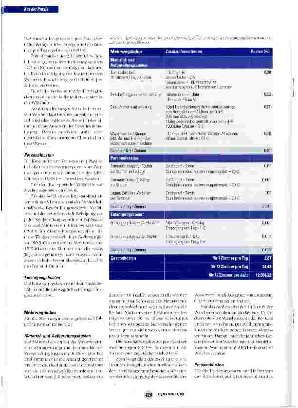 Vorschauseite 4: Kosten-Nutzen-Analyse für den Einsatz von Einwegversus Mehrweg-Tüchern für die Flächendesinfektion