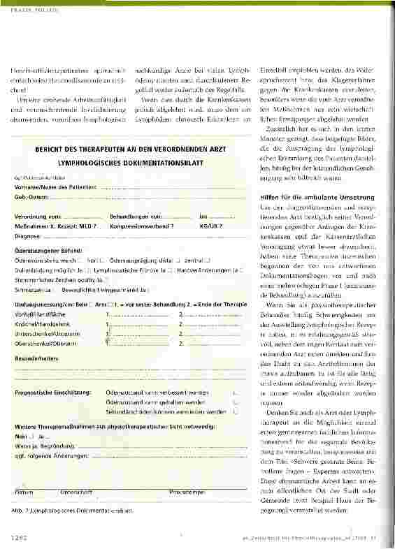 Vorschauseite 4: Auswirkungen der geltenden Heilmittelrichtlinien (HMR) auf die ambulante LymphologieWie die Umsetzung in der Praxis aussieht