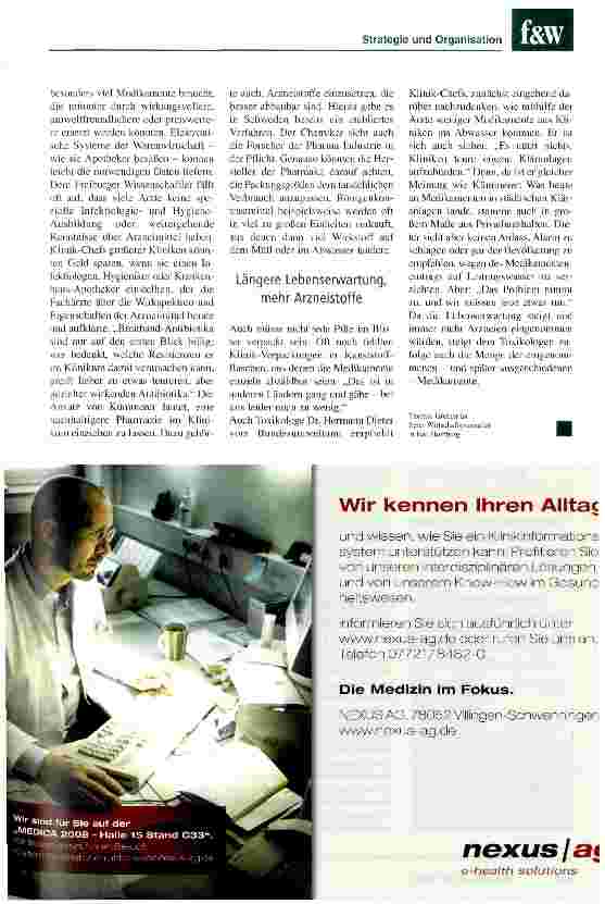 Vorschauseite 4: Klinik-Abwässer als KostenfalleMehr Qualität durch unbelastete Kläranlagen