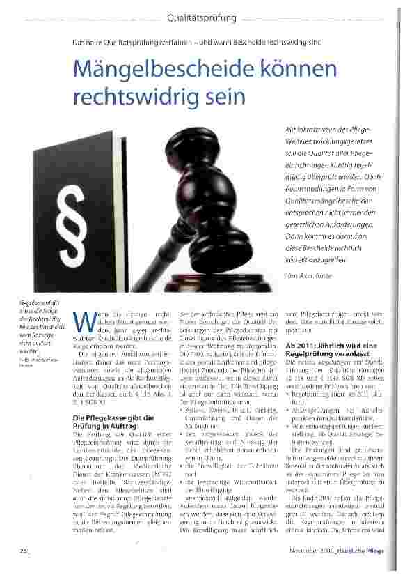 Vorschauseite 1: Mängelbescheide können rechtswidrig sein