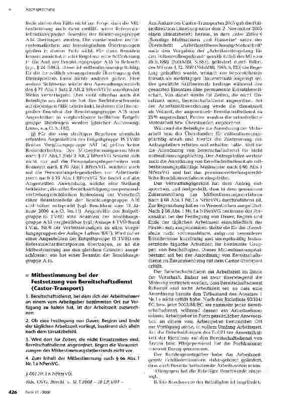 Vorschauseite 5: Keine Mitbestimmung bei der Übertragung eines Referatsleiterdienstpostens