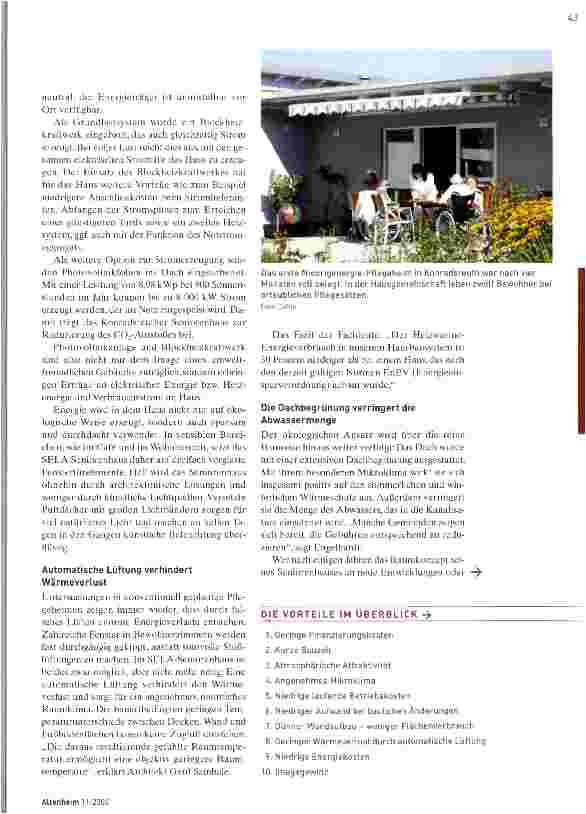 Vorschauseite 2: Vollauslastung im Niedrigenergiehaus