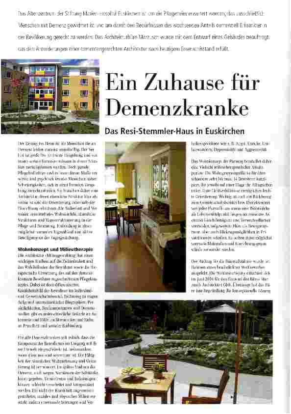 Vorschauseite 1: Ein Zuhause für DemenzkrankeDas Resi-Stemmler-Haus in Euskirchen