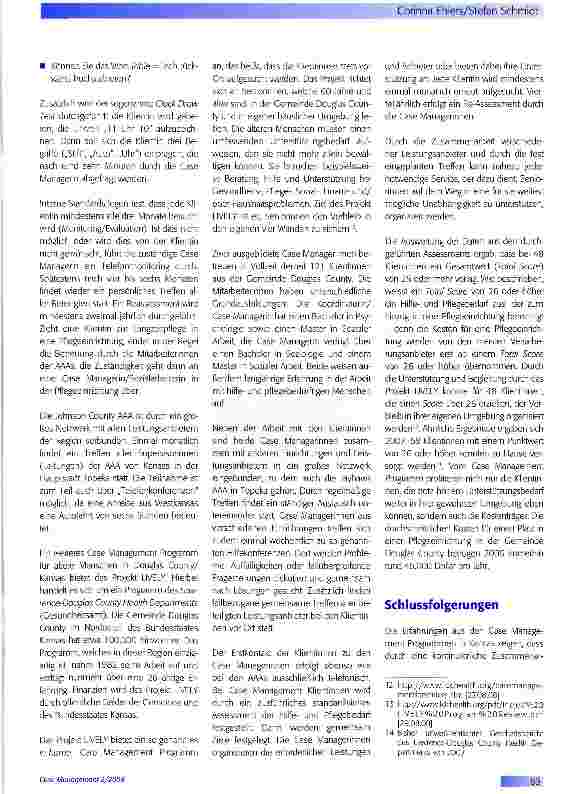 Vorschauseite 4: Versorgungskoordination für ältere Menschen mit Hilfebedarf - Erfahrungen mit Care Management Programmen in Kansas, USA