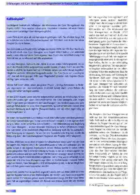 Vorschauseite 5: Versorgungskoordination für ältere Menschen mit Hilfebedarf - Erfahrungen mit Care Management Programmen in Kansas, USA