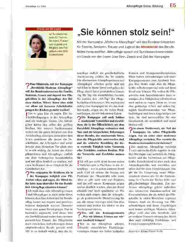 Vorschauseite 1: „Sie können stolz sein!
