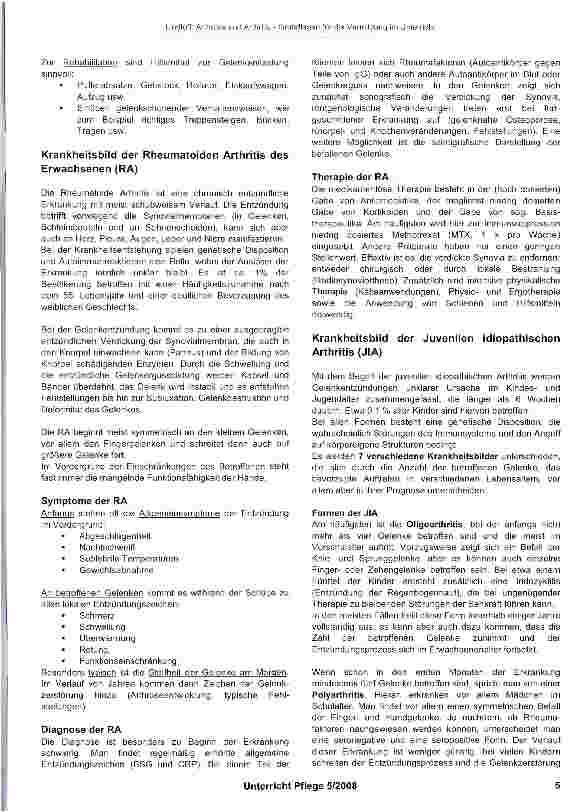 Vorschauseite 2: Arthrose und Arthritis - Grundlagen für die Vermittlung im Unterricht