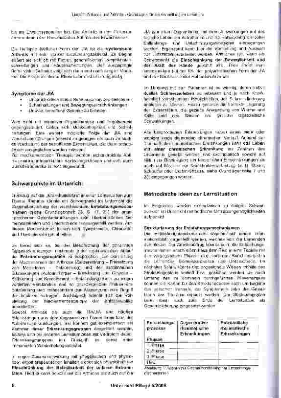 Vorschauseite 3: Arthrose und Arthritis - Grundlagen für die Vermittlung im Unterricht