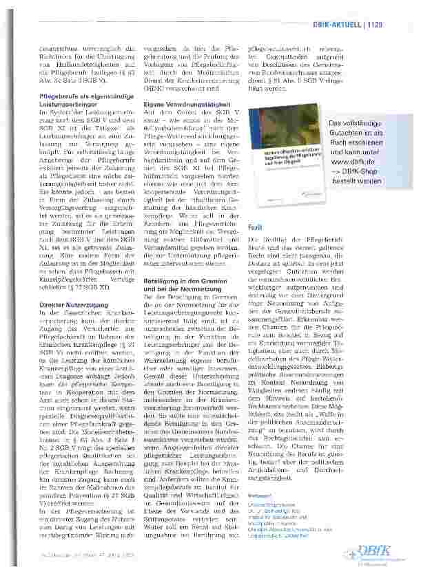 Vorschauseite 3: Weitere öffentlich-rechtliche Regulierung der Pflegeberufe und ihrer Tätigkeit