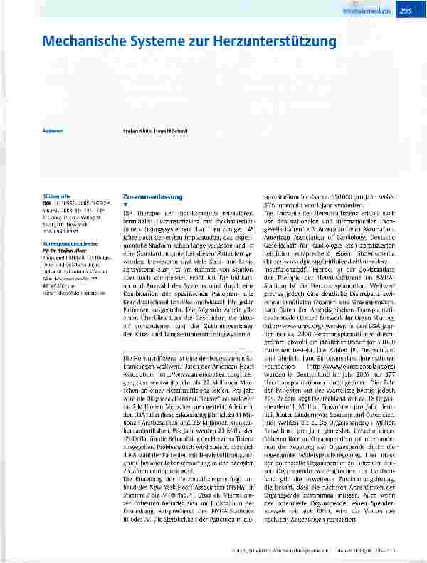 Vorschauseite 1: Mechanische Systeme zur Herzunterstützung