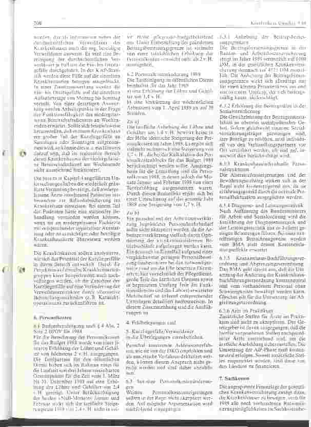Vorschauseite 3: Empfehlung zu den Pflegesatz-/Budgetverhandlungen 1989
