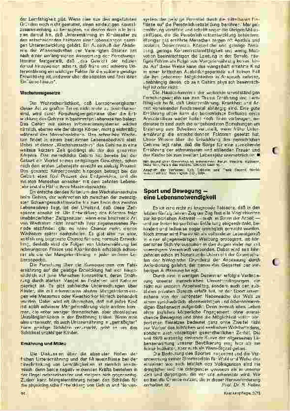 Vorschauseite 2: Die psychischen Folgen von Mangelernährung