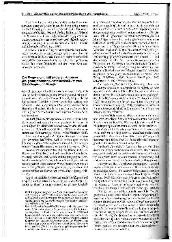 Vorschauseite 2: Von der ritualisierten Distanz in Pflegepraxis und Pflegetheorie zu einer Begegnung auf Augenhöhe