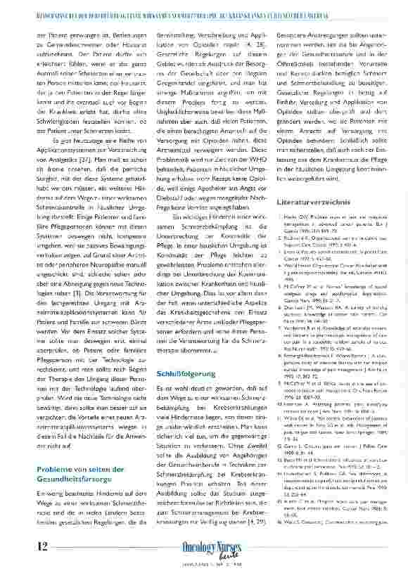 Vorschauseite 3: Hindernisse bei der Durchführung einer wirksamen Schmerztherapie bei Schmerzkranken in häuslicher Umgebung