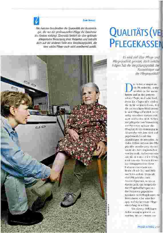 Vorschauseite 1: Qualitäts(verun)sicherung durch Kranken-/ Pflegekassen und Sozialhilfeträger