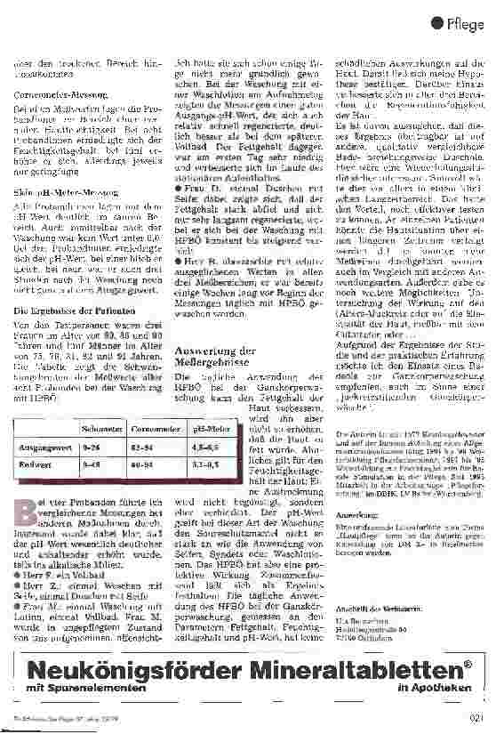 Vorschauseite 4: Der Schuß ins Waschwasser. .. . -Eine pflegerische Studie über die Wirkung von Badeöl-