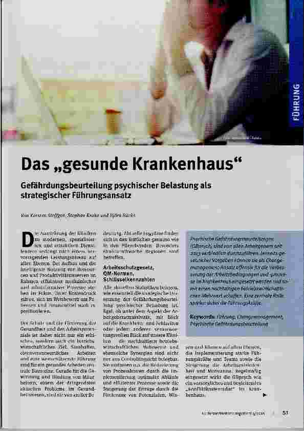 Vorschauseite 1: Das gesunde Krankenhaus
