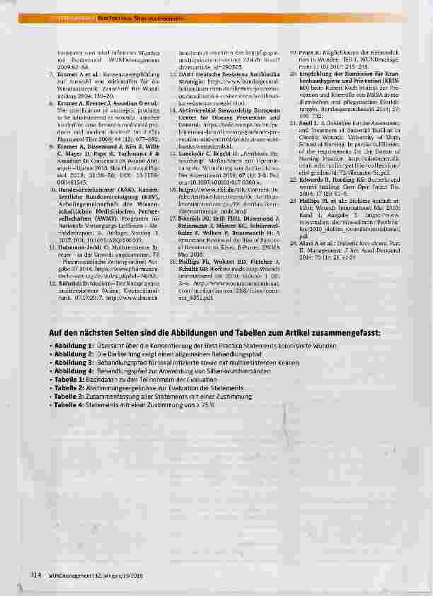 Vorschauseite 4: Best Practice zu Silber-Wundverbänden - Ergebnisse einer Expertenumfrage mit dem Ziel einer Konsentierung