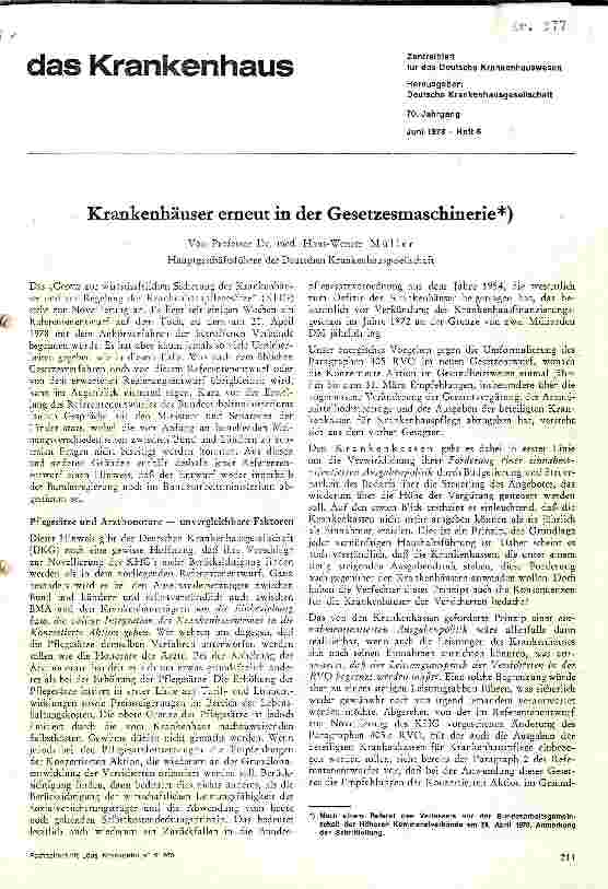 Vorschauseite 1: Krankenhäuser erneut in der Gesetzesmaschinerie