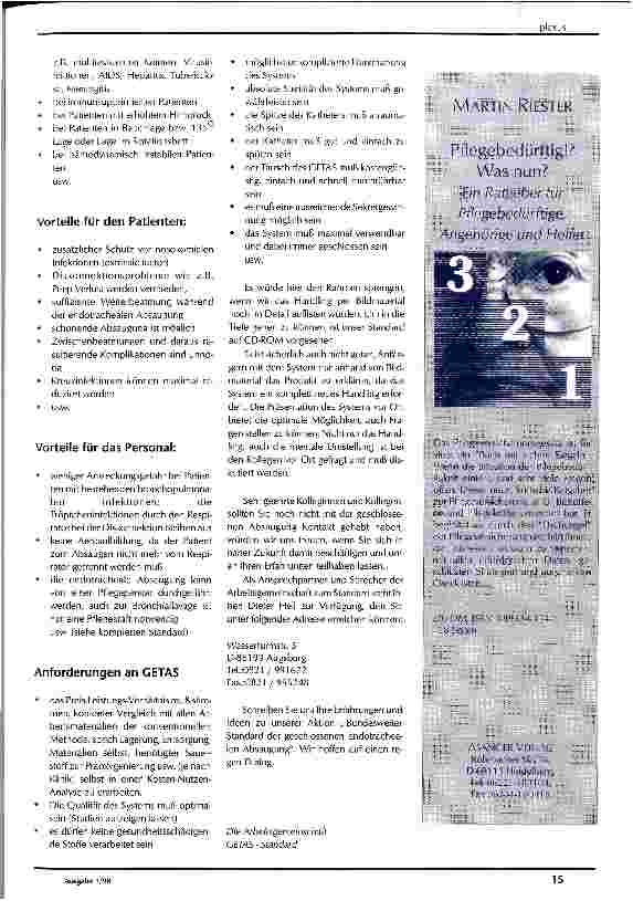 Vorschauseite 2: Ist ein bundesweiter Standard Geschlossene endotracheale Absaugung möglich und sinnvoll?