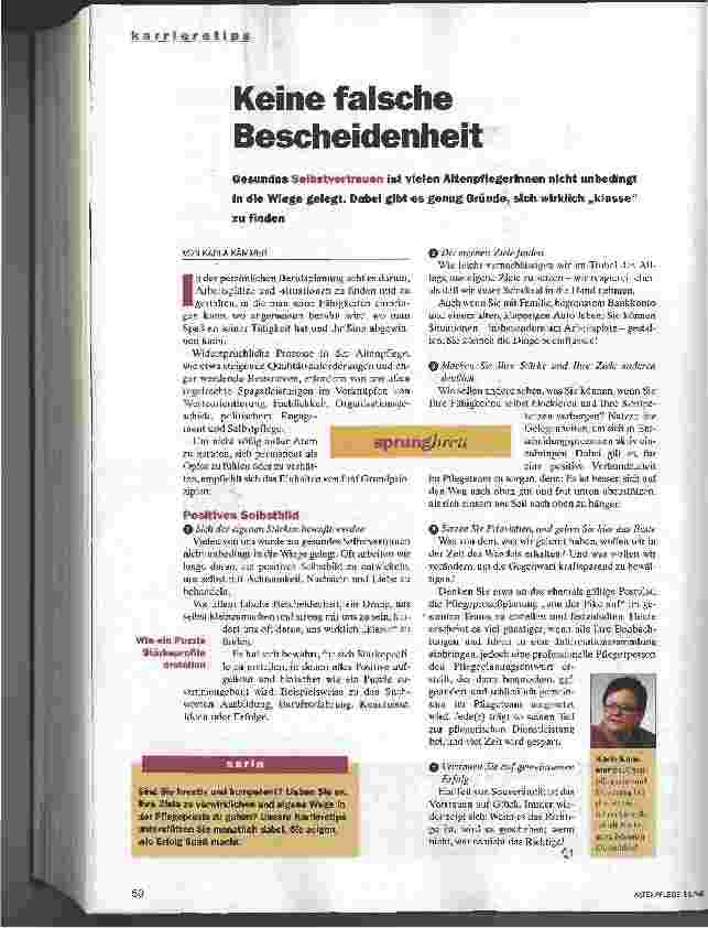 Vorschauseite 1: Keine falsche Bescheidenheit