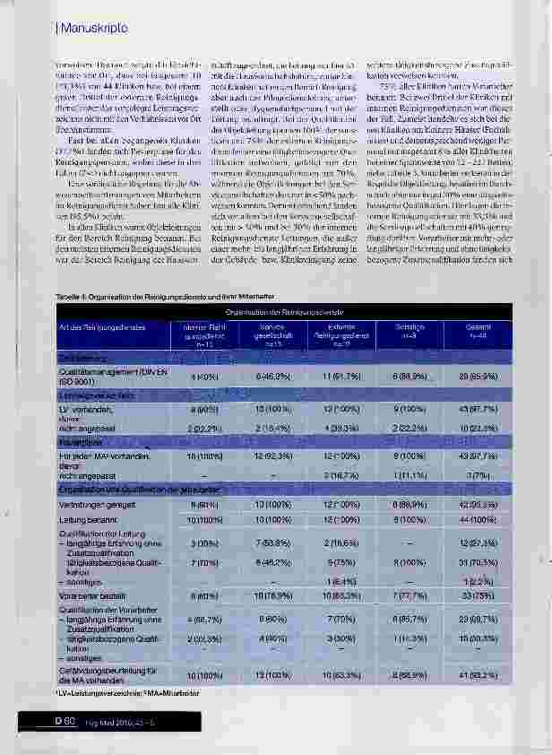 Vorschauseite 6: Reinigung im Krankenhaus Schwerpunktprojekt in der Lan deshauptstadt München 2016-2017