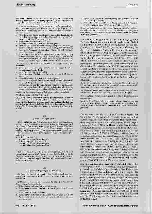Vorschauseite 2: Eingruppierung und Einstufung nach der Einstellung Berücksichtigung von Vorbeschäftigungszeiten - keine schädliche Unterbrechung