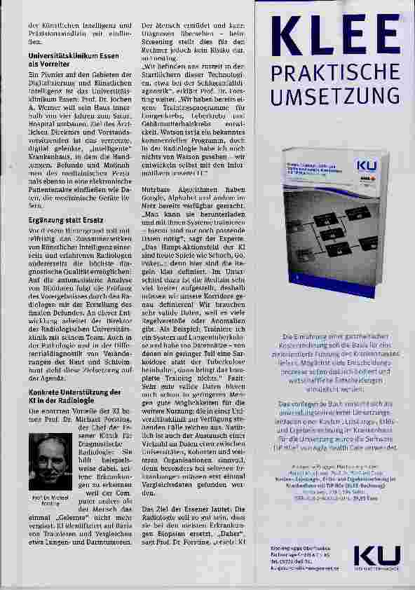 Vorschauseite 2: Künstliche Intelligenz revolutioniert Diagnostik und Therapie