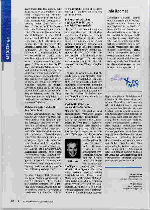 Vorschauseite 3: Künstliche Intelligenz revolutioniert Diagnostik und Therapie