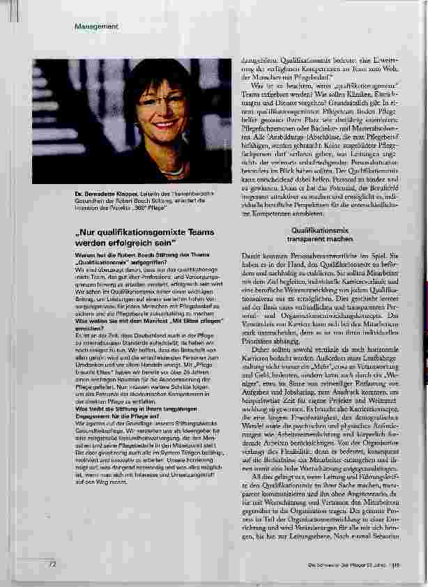 Vorschauseite 3: Qualifikationsmix für eine zukunftsfähige Pflege