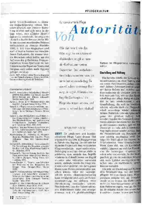 Vorschauseite 1: Von Autoritätspersonen zu Dienstleistenden Kundenorientierte Pflege