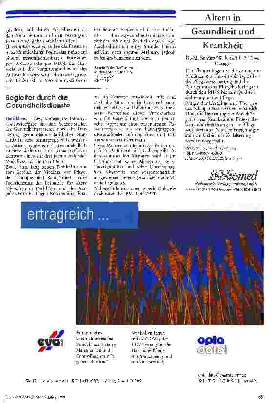 Vorschauseite 3: Die Pflegestatistik-Verordnung nimmt Form an