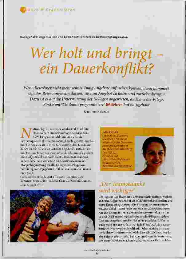 Vorschauseite 1: Wer holt und bringt ein Dauerkonflikt?