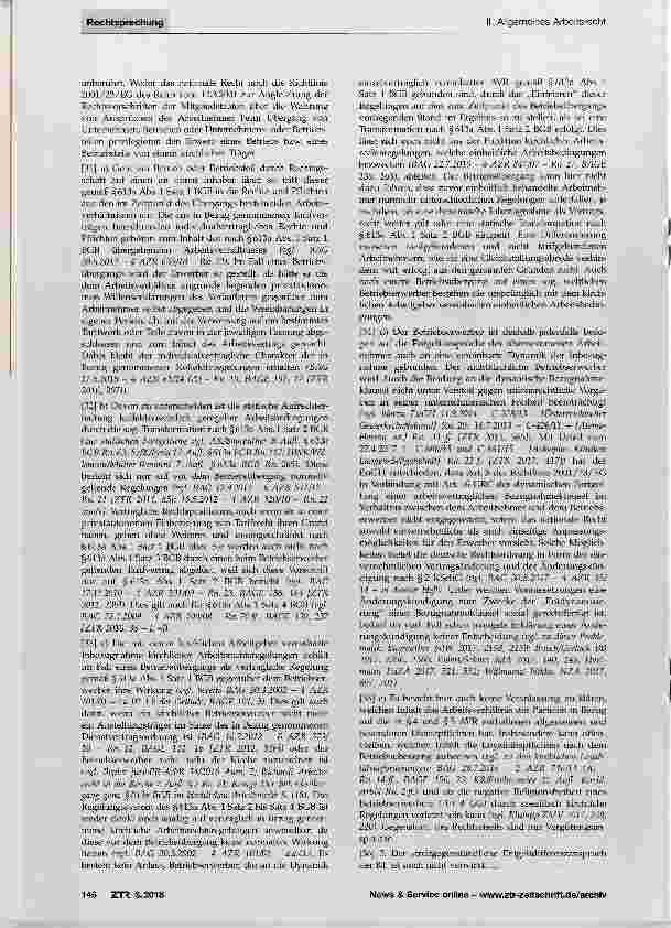 Vorschauseite 3: Bindung nichtkirchlicher Betriebserwerber an arbeitsvertragliche dynamische Verweisung auf AVR-Caritas