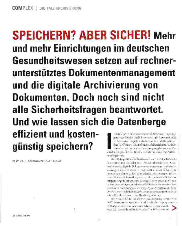 Vorschauseite 1: SPEICHERN? ABER SICHER!