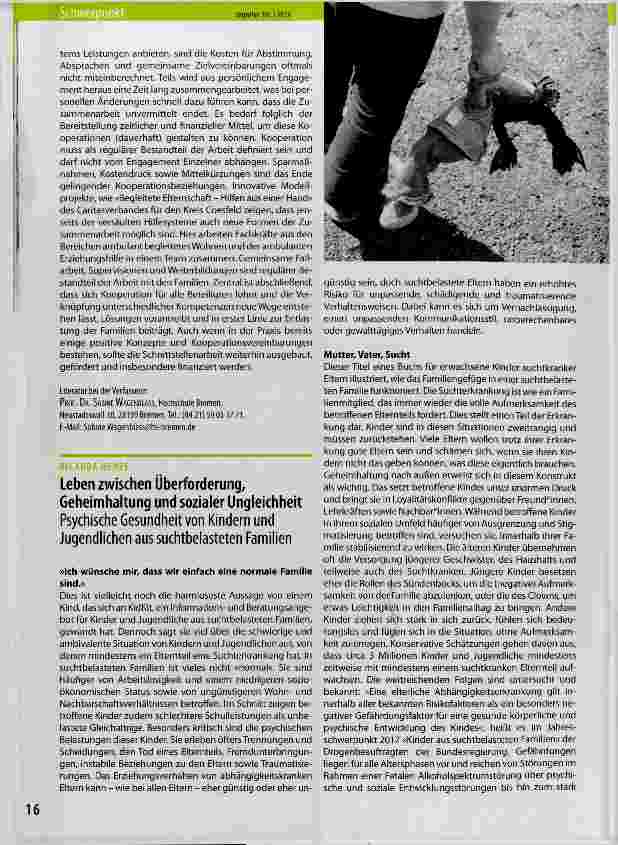Vorschauseite 2: Jugendhilfe und Erwachsenenpsychiatrie -gemeinsam in der Verantwortung für Kinder psychisch kranker Eltern