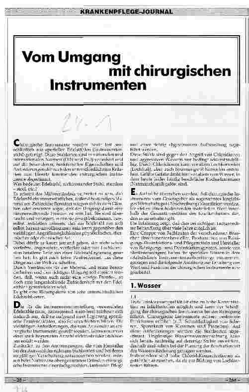 Vorschauseite 1: Vom Umgang mit chirurgischen Instrumenten