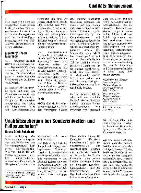 Vorschauseite 1: Qualitätssicherung bei Sonderentgelten und Fallpauschalen