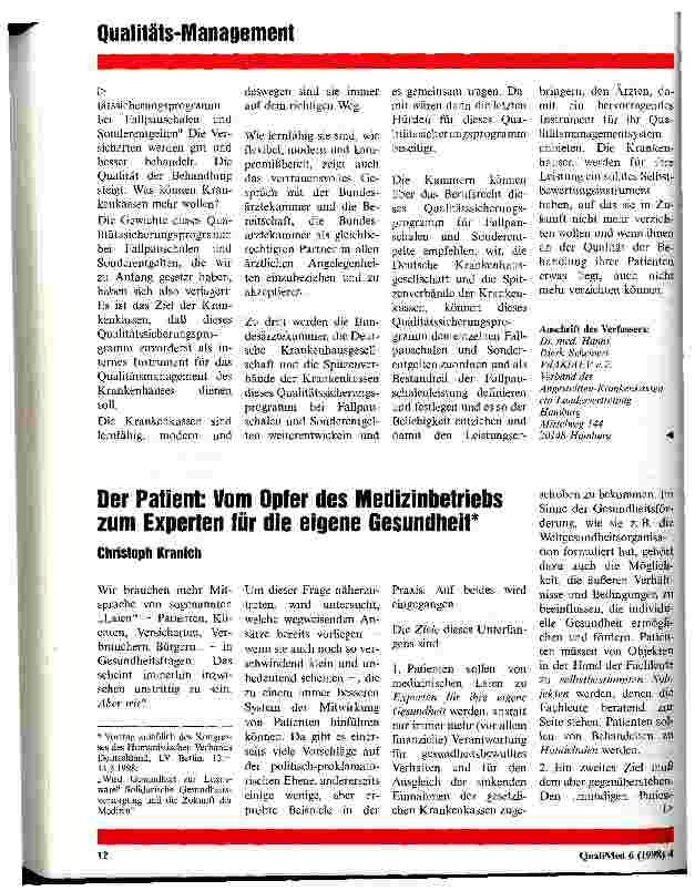 Vorschauseite 4: Qualitätssicherung bei Sonderentgelten und Fallpauschalen