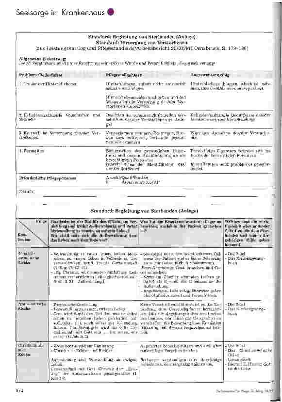 Vorschauseite 3: Pflegestandard Begleitung von Sterbenden in Krankenhäusern