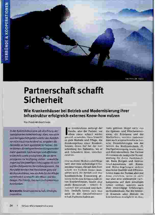 Vorschauseite 1: Partnerschaft schafft Sicherheit