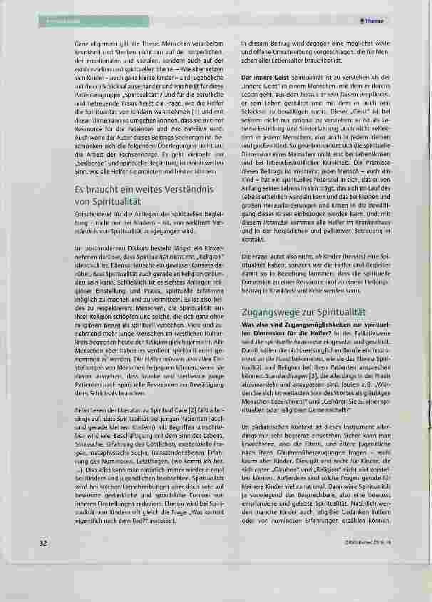 Vorschauseite 2: Spirituelle Begleitung bel schwer kranken und sterbenden Kindern und Jugendlichen