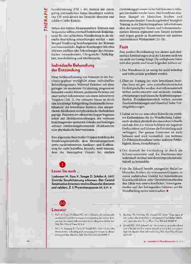 Vorschauseite 4: Training und Entzündung Teil 2: Individuelle Beurteilung und Behandlung der Entzündung