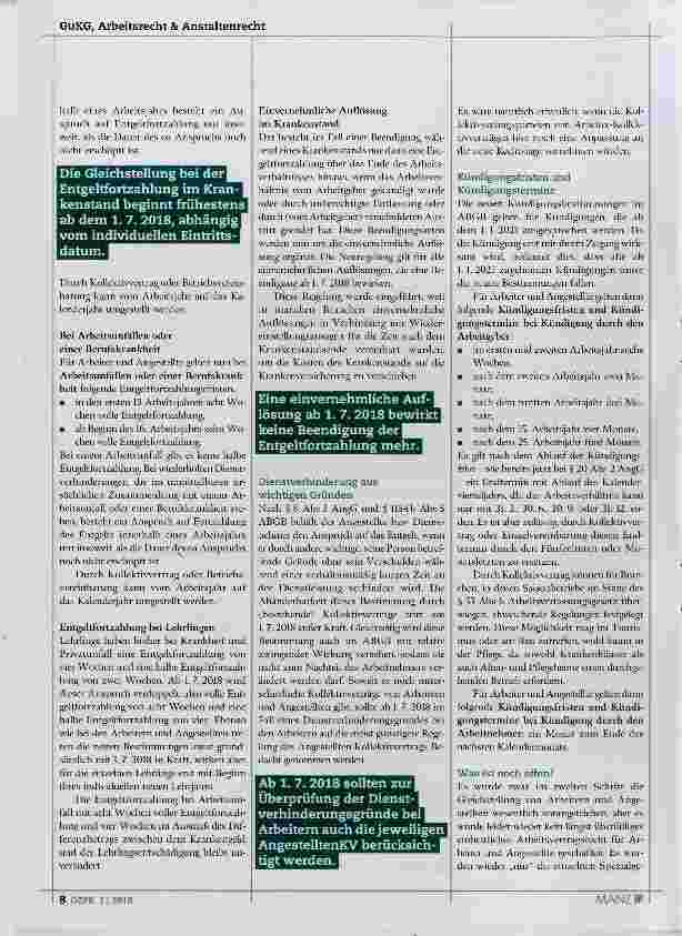 Vorschauseite 2: Gleichstellung von Arbeitern und Angestellten in der Pflege