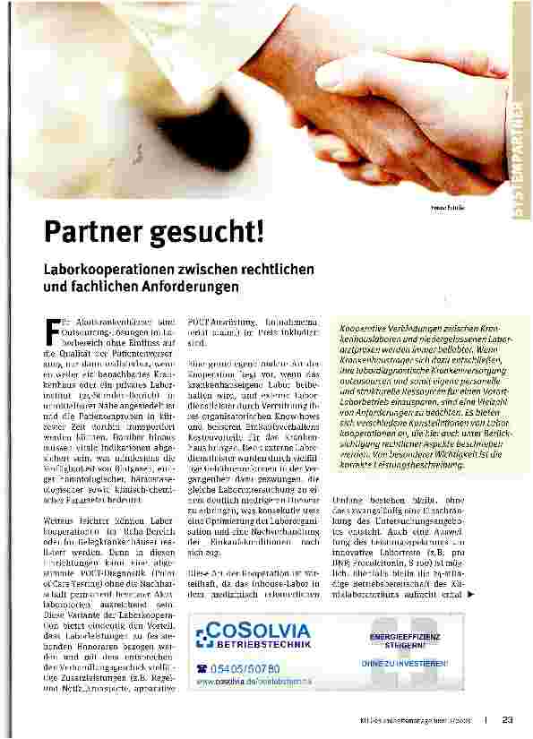 Vorschauseite 1: Partner gesucht!