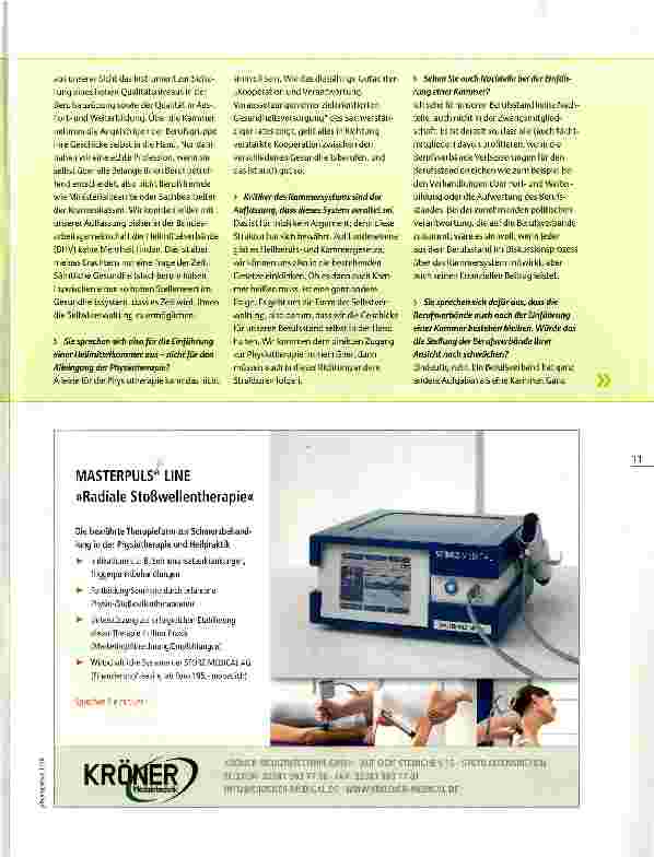 Vorschauseite 3: Eine Berufskammer für Physiotherapeuten?