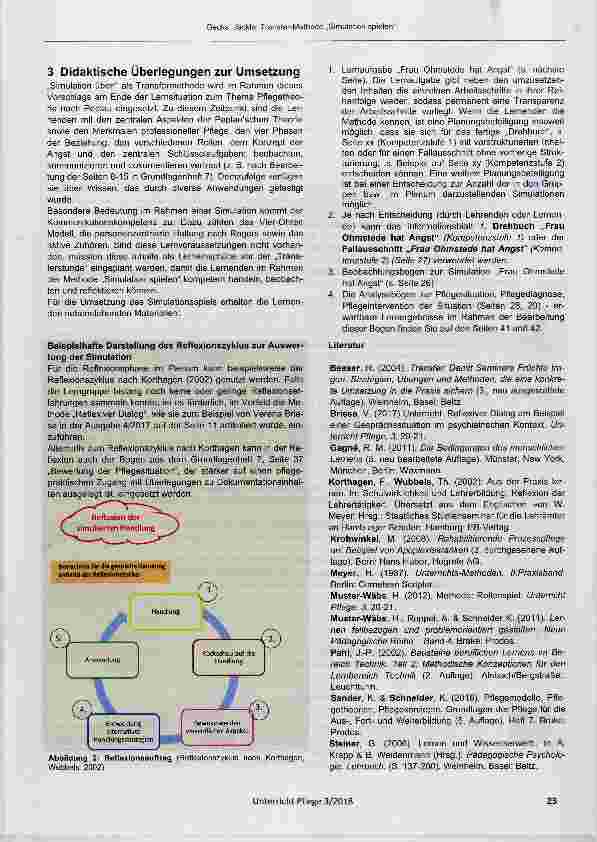 Vorschauseite 3: Transfer-Methode „Simulation spielen“ am Beispiel der Pflegetheorie von Peplau